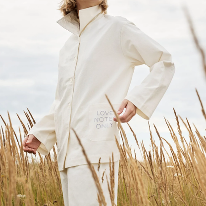 Poetry Crepe Heart Jacket, Ecru