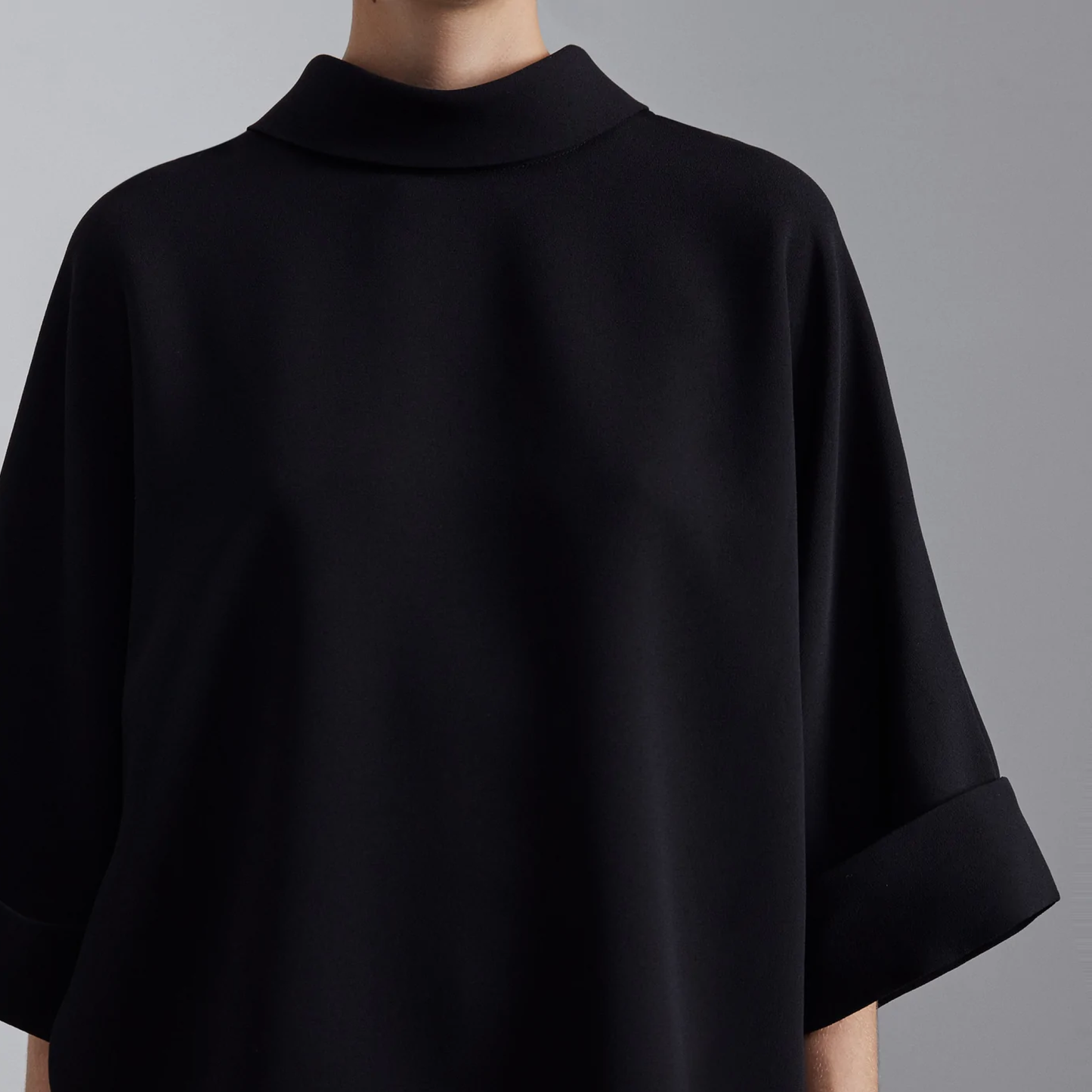 Bailee Crepe Georgette Top, Black