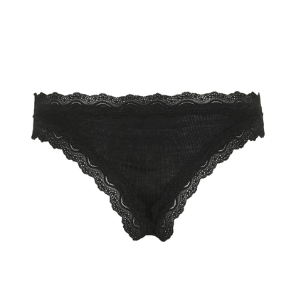 Silky Thong Panties, Black (2-Pack)