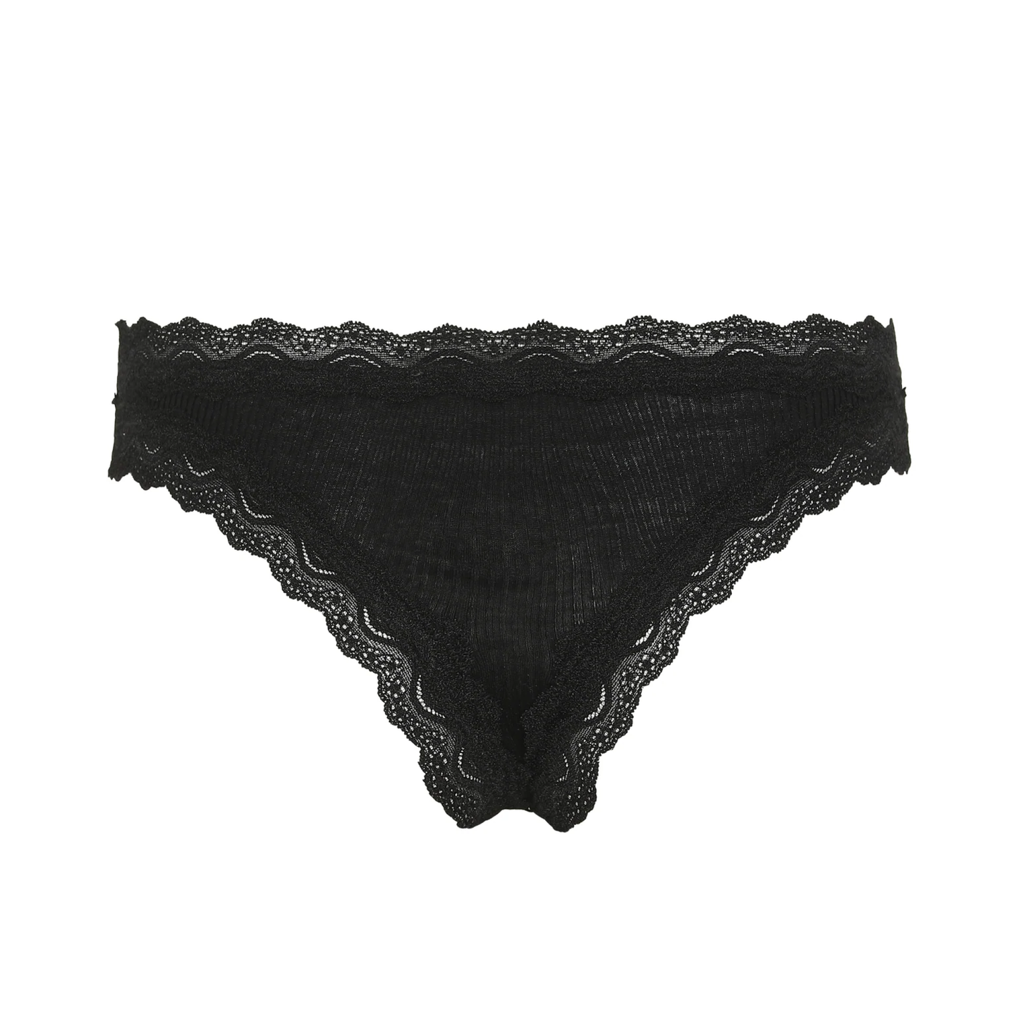 Silky Tanga Trusser, Sort (2-Pak)