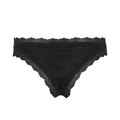 Silky Tanga Trusser, Sort (2-Pak)