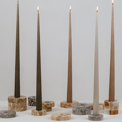 Glow Candlestick, Travertine