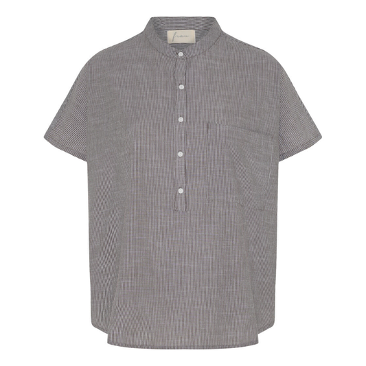 Colombo Top, Coffee Quartz Stripe