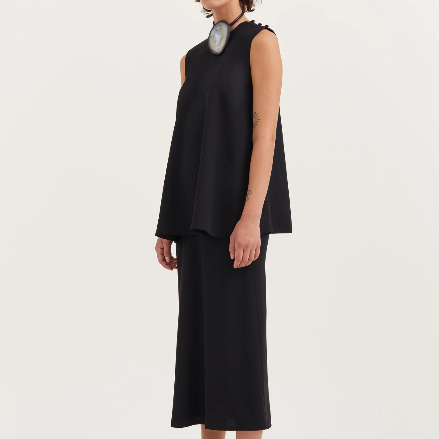 Tilia Crepe Georgette Top, Black