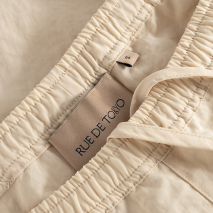 Pauline Heavy Nylon Shorts, Ivory