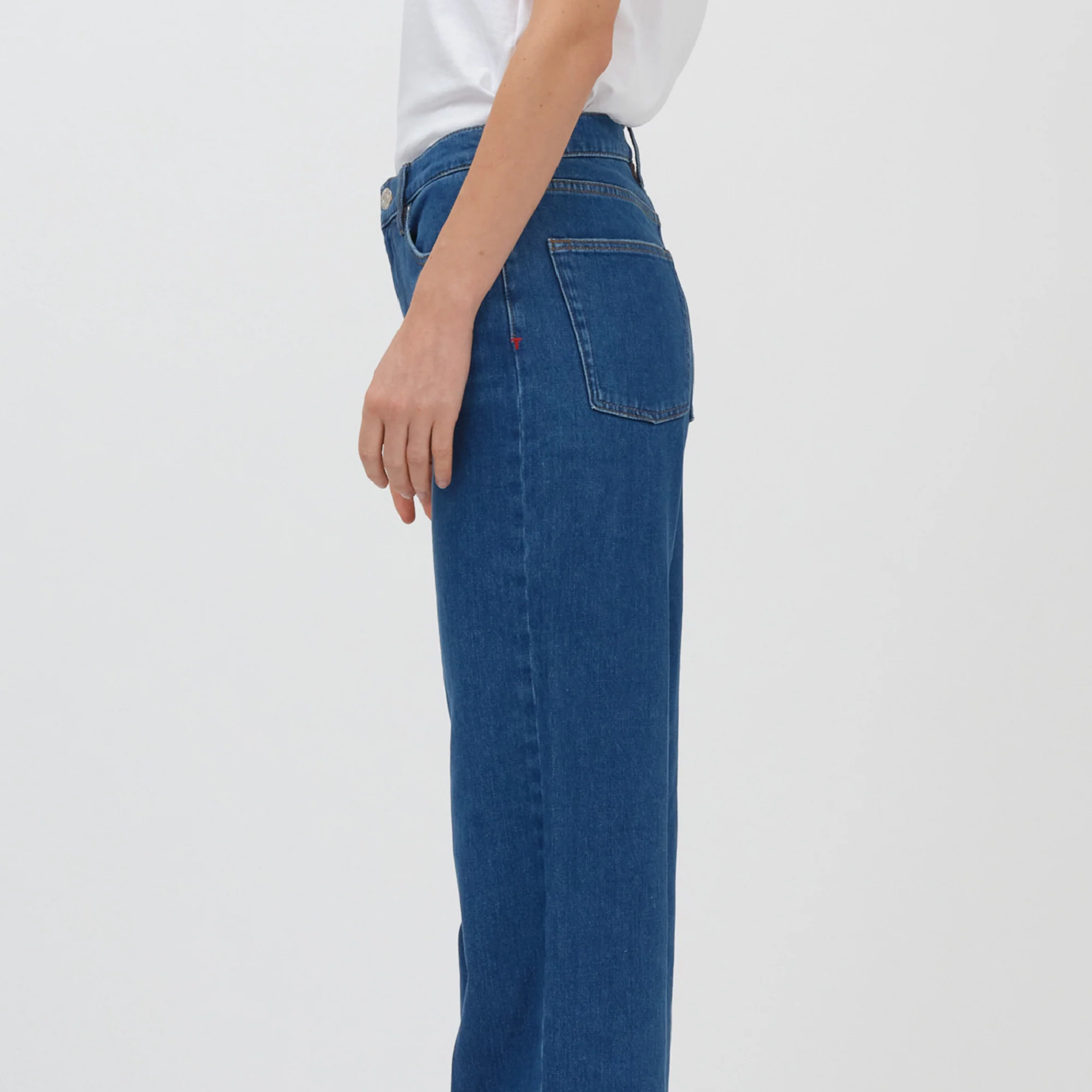 Brown Straight Wash Bilbao Jeans, Denim Blue