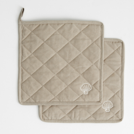 Skall Potholders, Sand (2-pak)