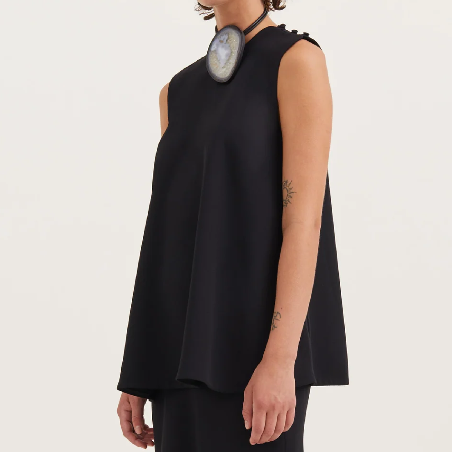 Tilia Crepe Georgette Top, Black