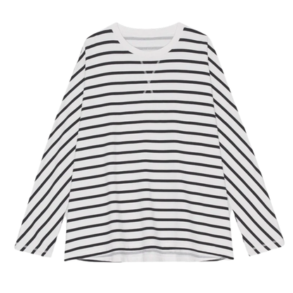 Wave Sweat Blouse, Navy/White