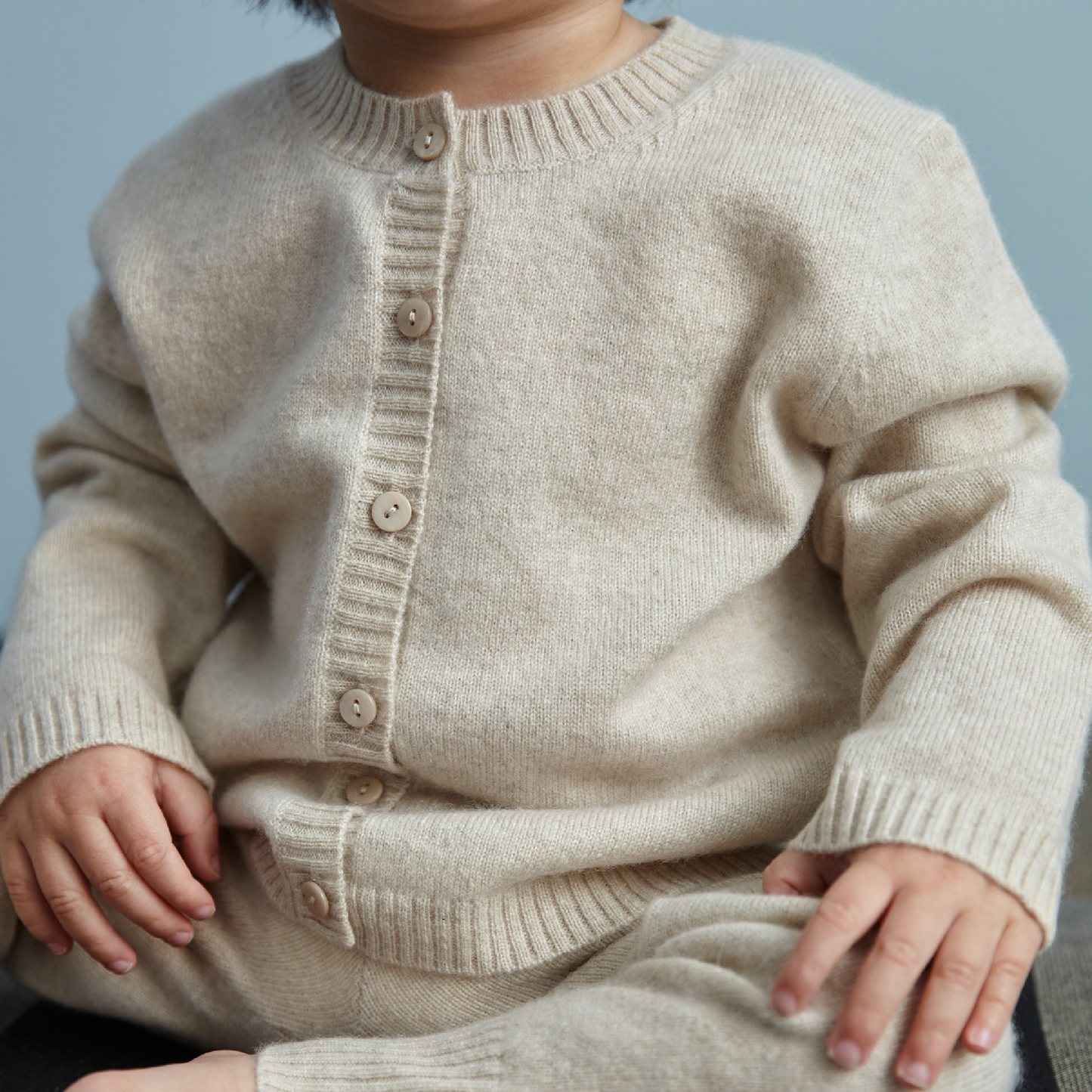 Baby Cashmere Cardigan, Oatmilk