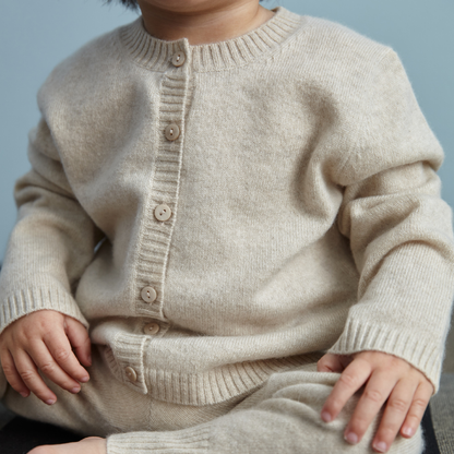 Baby Cashmere Cardigan, Oatmilk
