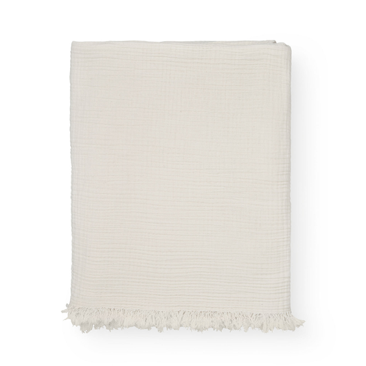 Cotton Throw Rug, Pure Ecru (150x200) 