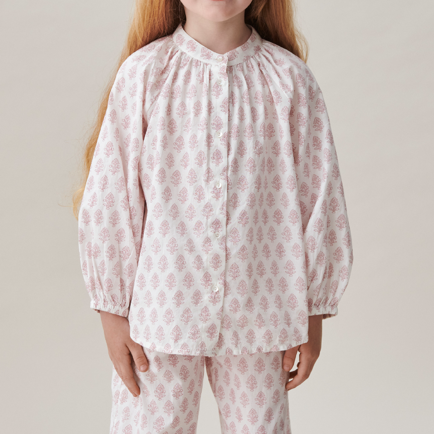 Olivia Skjorte, Sindhi Print/Soft pink