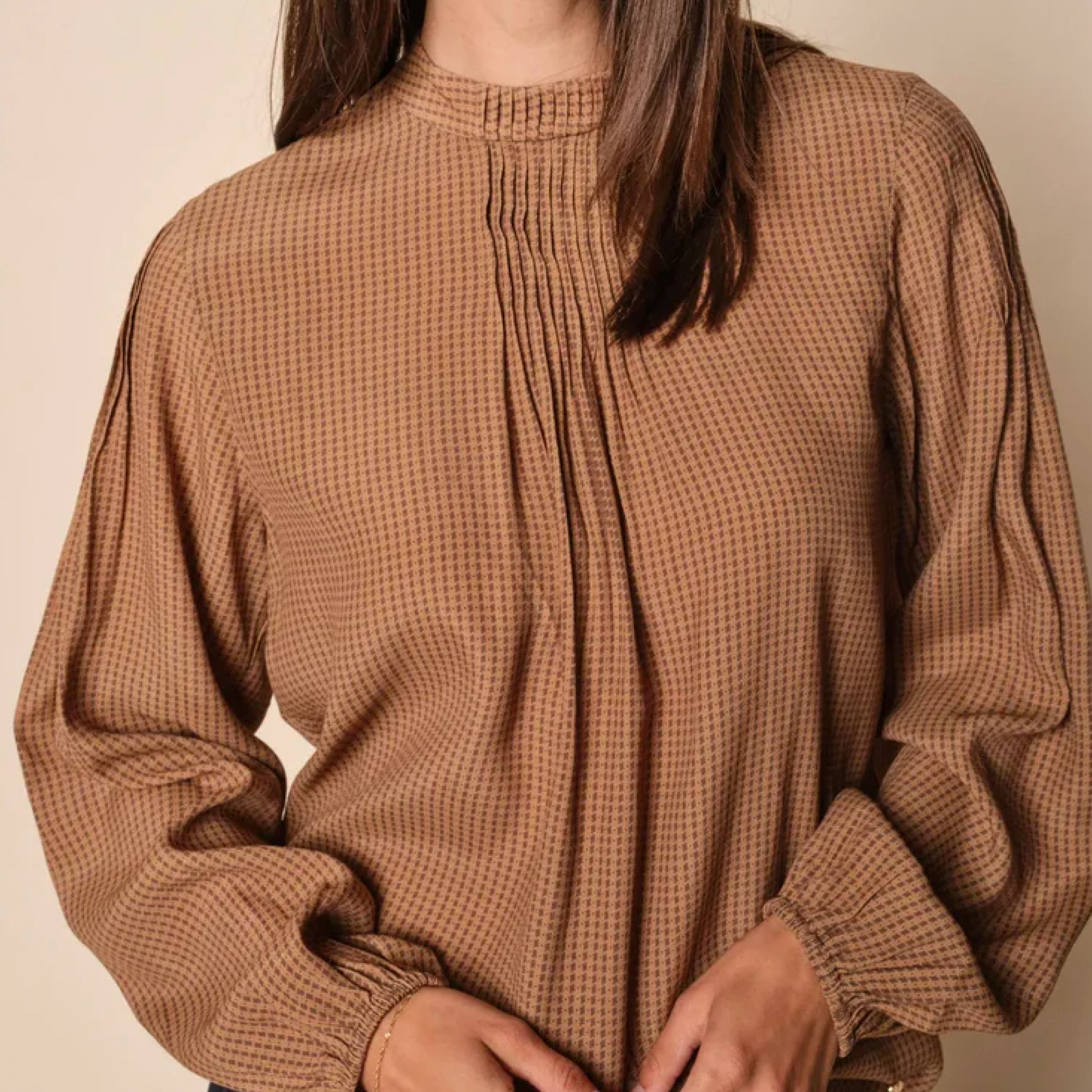 Fina Pepita Blouse, Chipmunk
