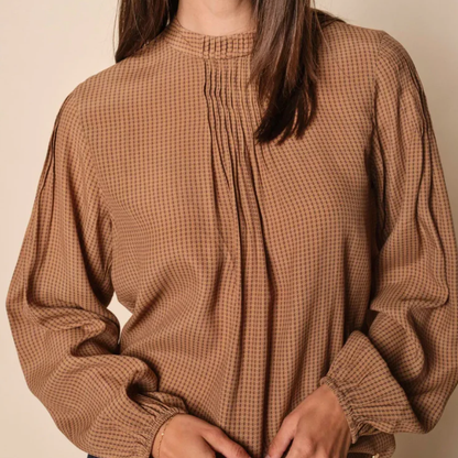 Fina Pepita Blouse, Chipmunk