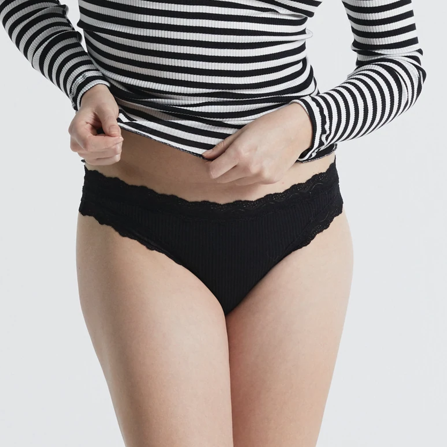 Silky Tanga Trusser, Sort (2-Pak)