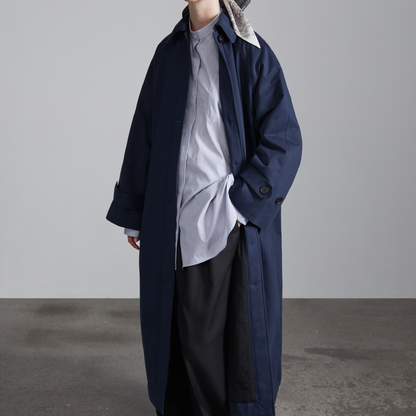 Caro Half Panama Cotton Coat, Dark Navy