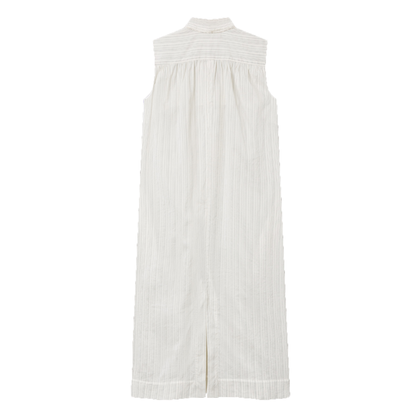 Drea Striped Silk Dress, Ecru