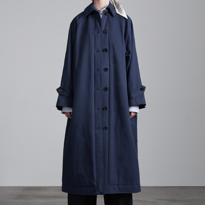 Caro Half Panama Cotton Coat, Dark Navy