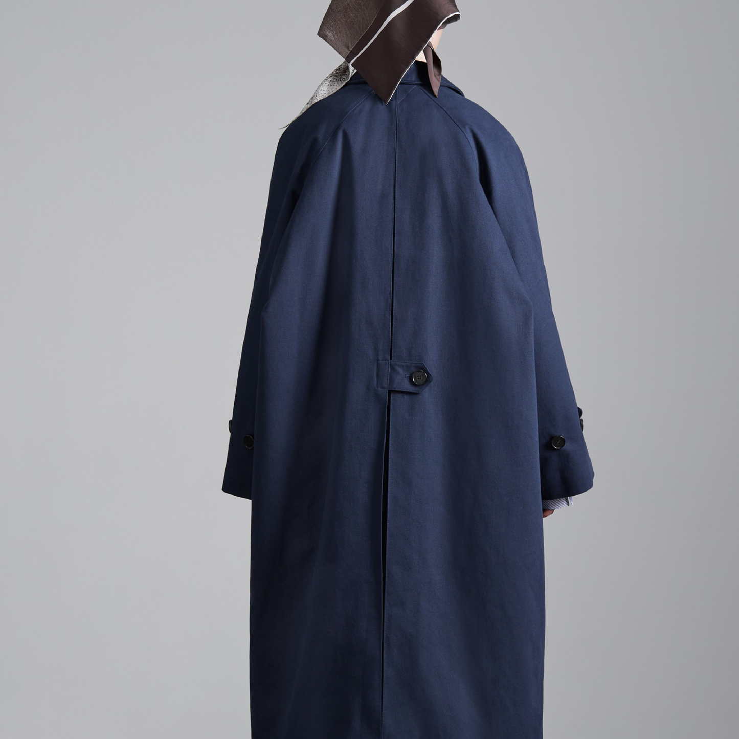 Caro Half Panama Cotton Coat, Dark Navy