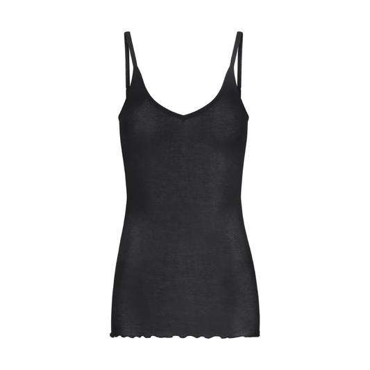 Cotton Spaghetti Top, Sort