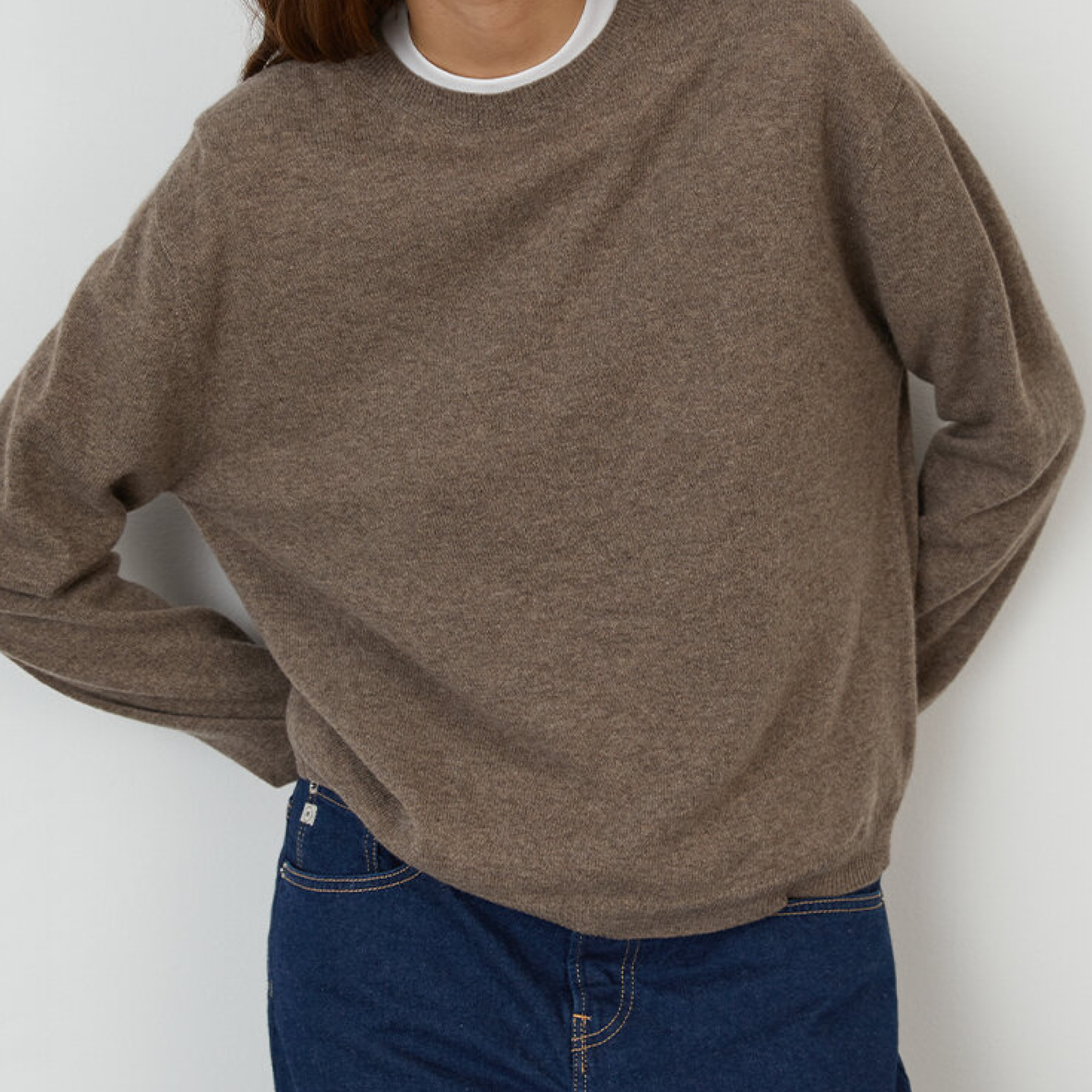 Womens Boxy O-neck, Truffle