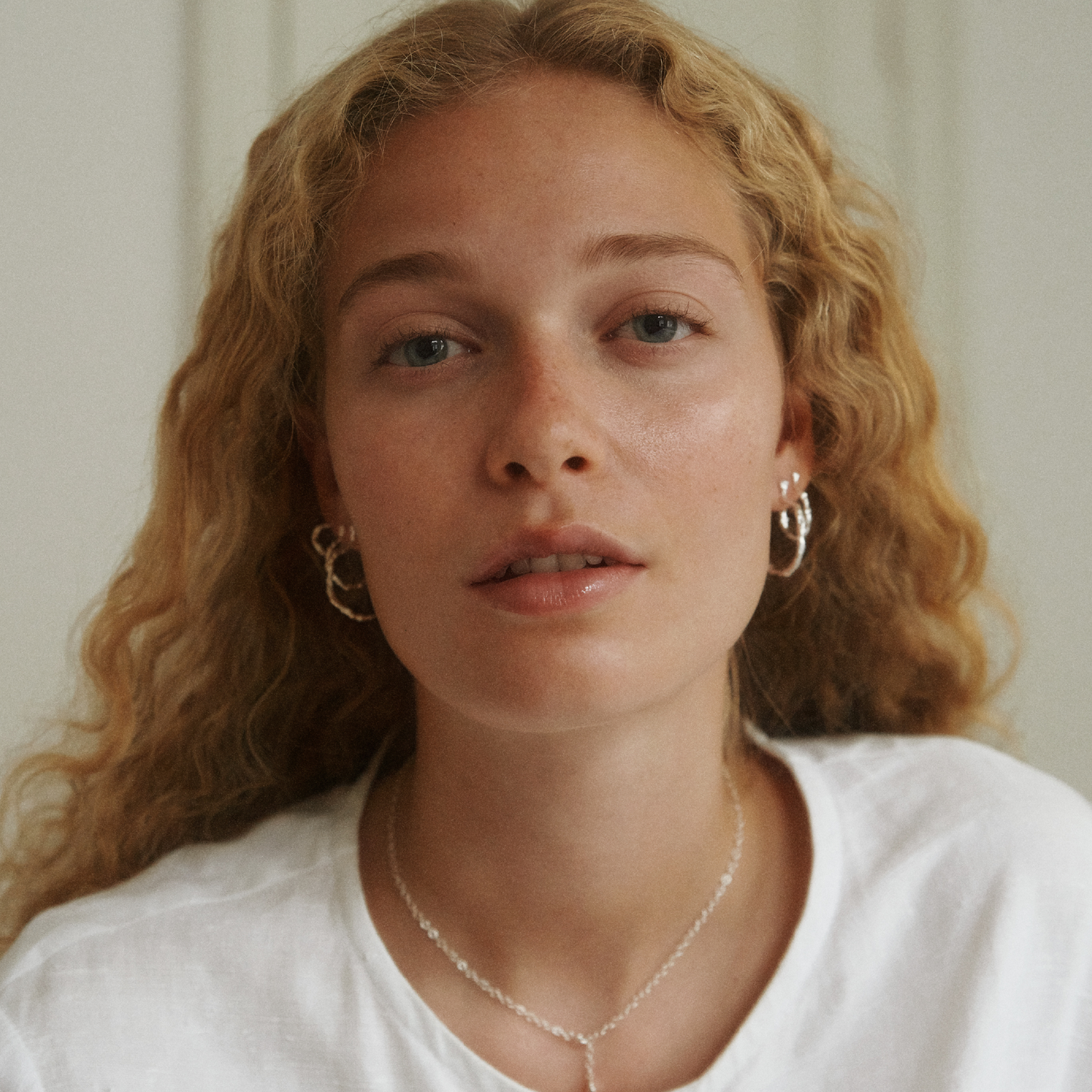 Lea Earrings, Silver