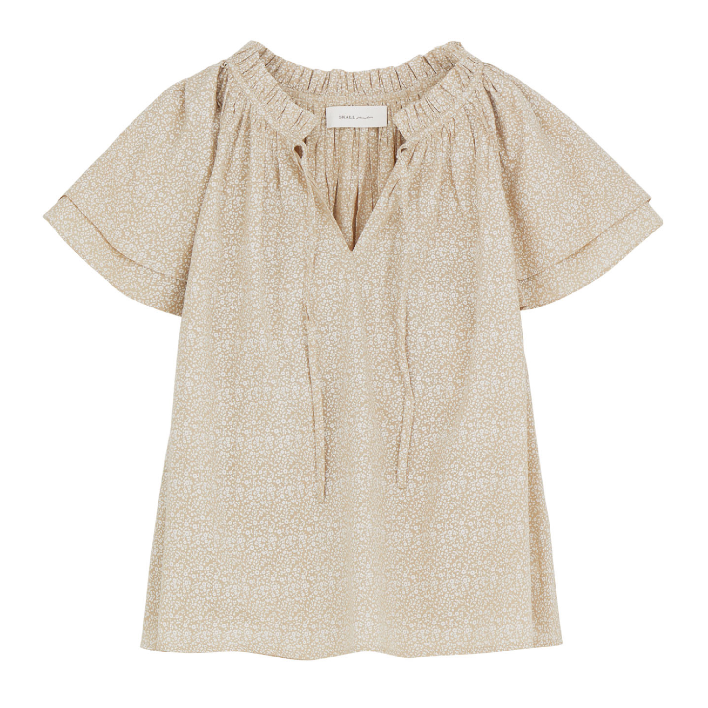 Grace Top, Garden Print/Sandshell/Off White