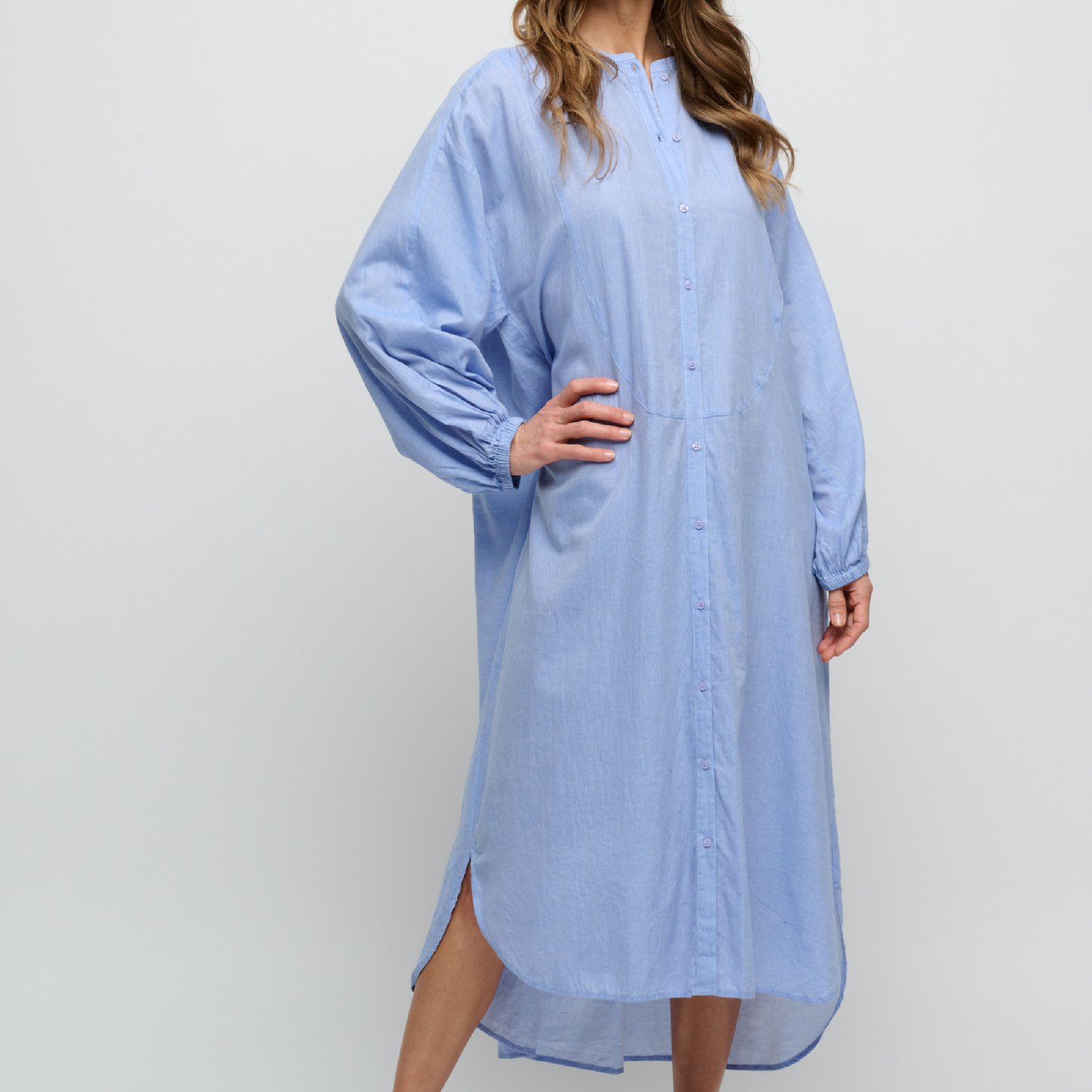 Lauren Shirt Dress, Chambray Light Blue