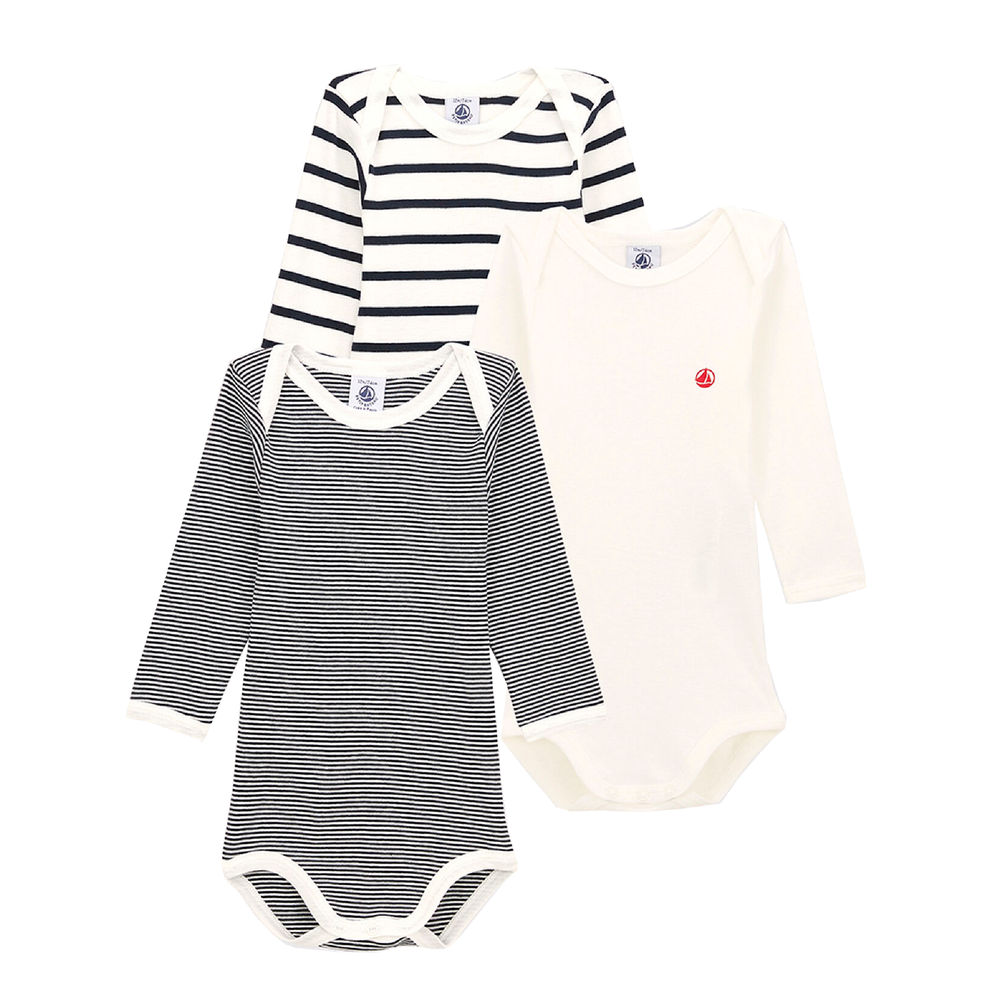 Body, Navy/Striped (3-pak)