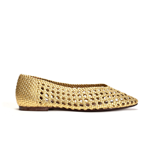 Sessi Hand-braided Ballerina, Gold