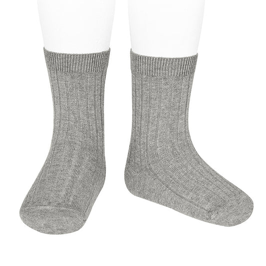 Ankle socks Rib, Grey