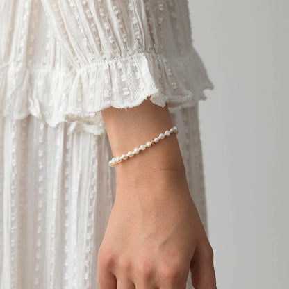 Stellar Pearly Bracelet, Gold Plated