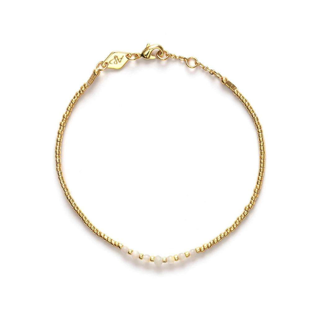 Bead &amp; Gem Bracelet, Pearl