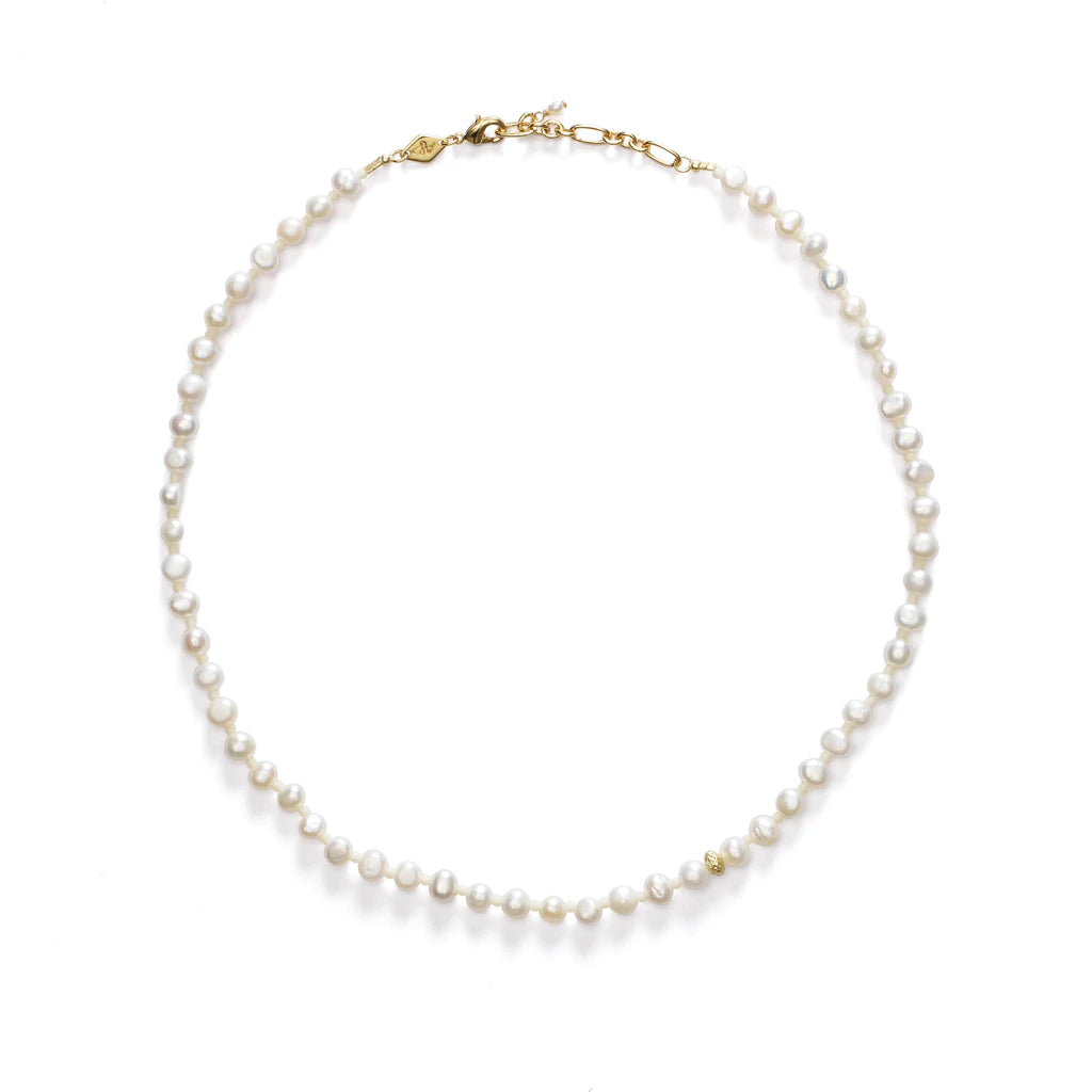 Petit Stellar Pearly Necklace, Gold Plated