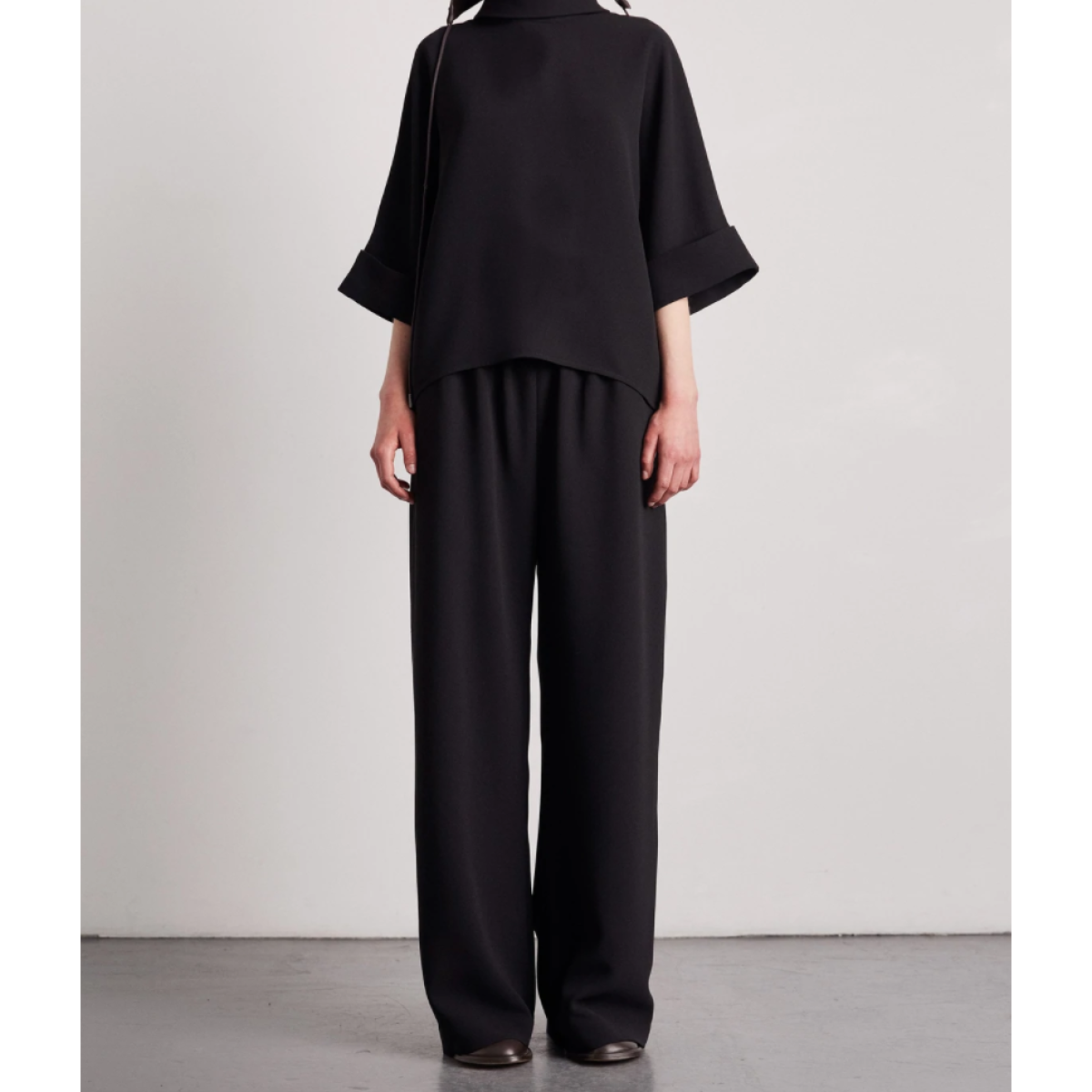 Palmira Crepe Georgette Pants, Black