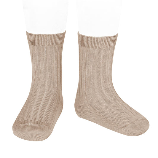 Ankle socks Rib, Nougat